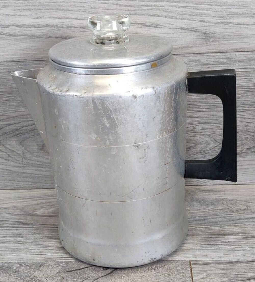 Vtg Comet The Popular Aluminum 5 - 9 Cup Percolator Stovetop Coffee Maker